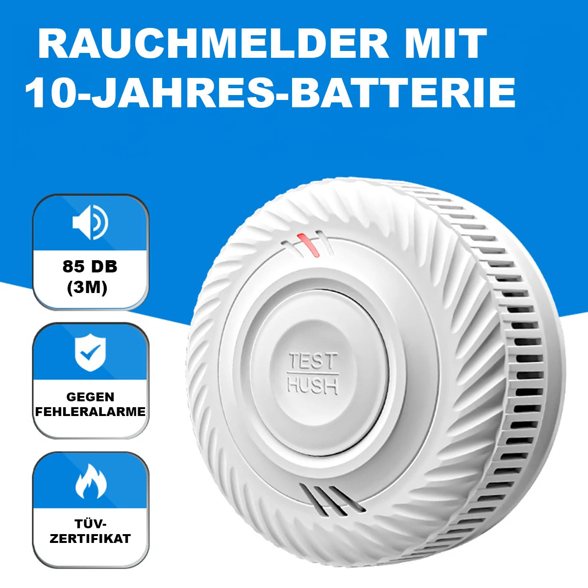 Jkws Smoke detector 10 year battery lithium ion